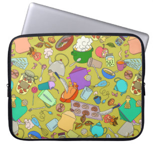 Nahtlose Textur. Handgezogene Doodles Nahrungsmitt Laptopschutzhülle