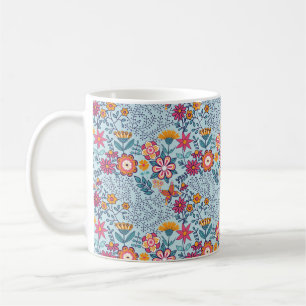 Nahtlose Textur mit Blume und Schmetterlingen. END Kaffeetasse