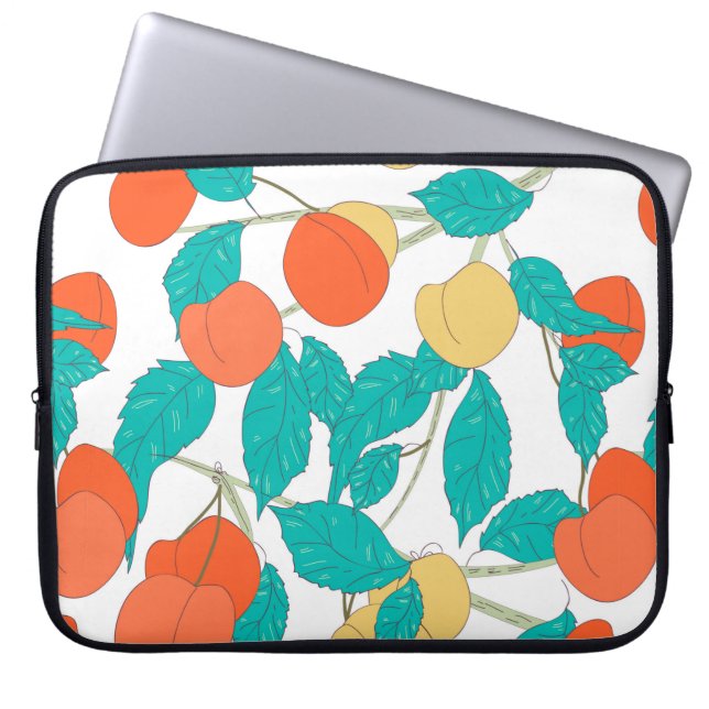 Nahtlose Textur mit Früchten und Blättern Laptopschutzhülle (Vorderseite)