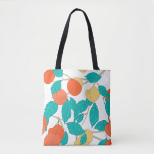 Nahtlose Textur mit Früchten und Blättern Tasche