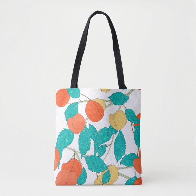 Nahtlose Textur mit Früchten und Blättern Tasche (Vorderseite)