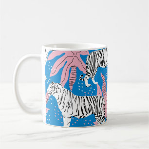 Nahtlose Tiger-Muster, Hintergrund wild lebender T Kaffeetasse
