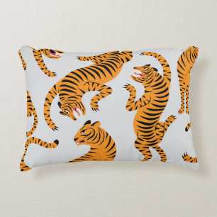 Nahtlose Tigermuster, Thema Wildtiere. Dekokissen