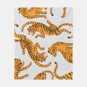 Nahtlose Tigermuster, Thema Wildtiere. Fleecedecke