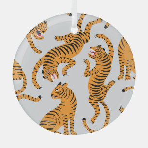 Nahtlose Tigermuster, Thema Wildtiere. Ornament Aus Glas