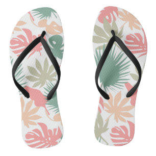 Nahtlose tropische Blätter Flip Flops