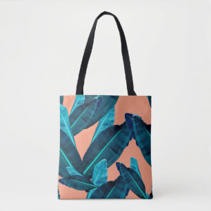 Nahtlose tropische Blume, Pflanze und Blattmuster  Tasche