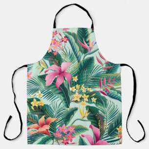 nahtlose tropische Blumenmuster mit Hibiskus und Schürze