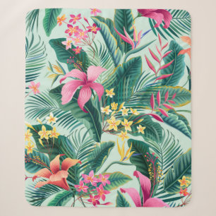 nahtlose tropische Blumenmuster mit Hibiskus und Sherpadecke