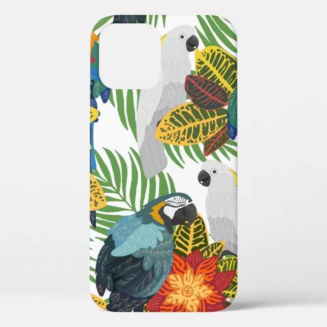 Nahtlose tropische Muster mit Papageien.  Case-Mate iPhone Hülle (Rückseite)