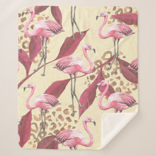 Nahtlose tropische Muster mit rosa Flamingo, Lev Sherpadecke