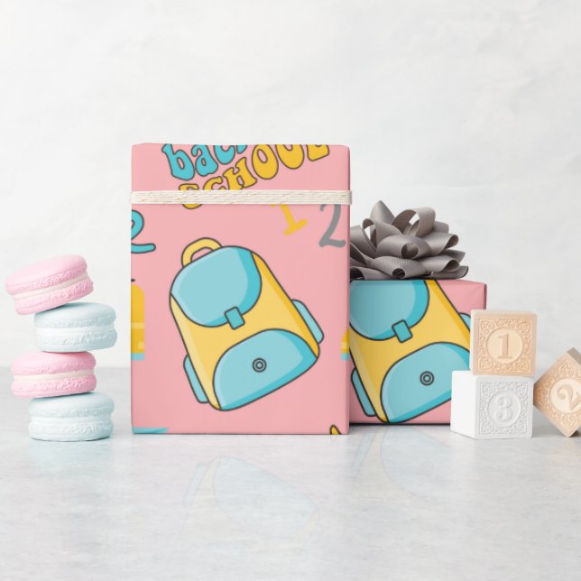 Nahtlose Umschlagpapier: Papierflieger-Schultasche Geschenkpapier (Babyparty)