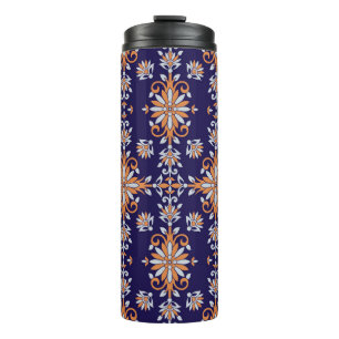 Nahtlose Vintage Blumenmuster Thermosbecher
