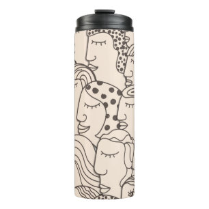 Nahtlose Vintage Frauenstruktur Thermosbecher