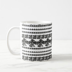 Nahtlose Vintage Maya-Muster. Schwarzweißeth Kaffeetasse