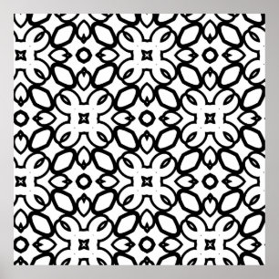Nahtlose Vintage Muster in geometrischen Ornamente Poster