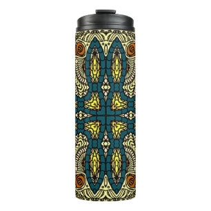 Nahtlose Vintage Muster in orientalischer Blume Thermosbecher