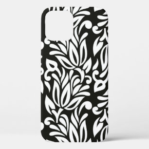 Nahtlose Vintage Schwarz-Weiß-Textilblüte Case-Mate iPhone Hülle
