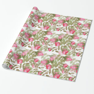 Nahtlose Wasserfarbe Blumen Rosen floral romantisc Geschenkpapier