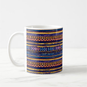 Nahtlose Wasserfarbe Ethnisches Stammbaum Ornament Kaffeetasse