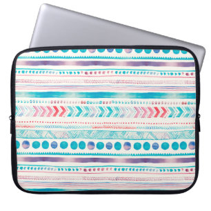 Nahtlose Wasserfarbe Ethnisches Stammbaum Ornament Laptopschutzhülle