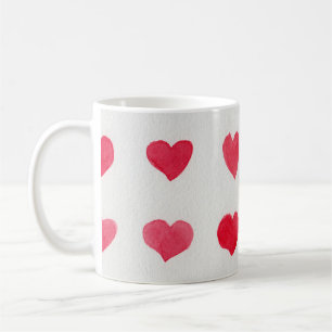 Nahtlose Wasserfarbenherzen: romantisches Muster-D Kaffeetasse