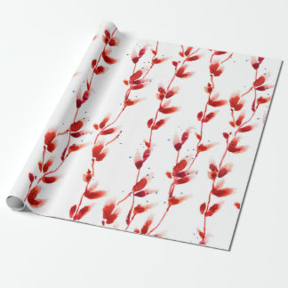 Nahtlose Wasserfarbenmuster mit pussy Weide Geschenkpapier