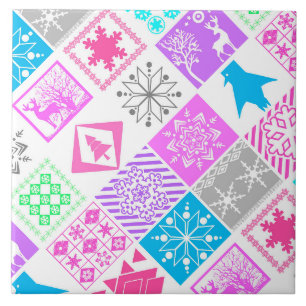Nahtlose Weihnachtselemente geometrische Schneeflo Fliese