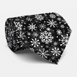 Nahtlose Weihnachtsschneeflocken in schwarz Krawatte