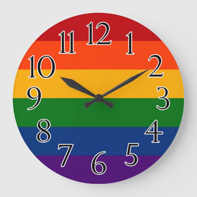 Nahtlose Wiederholung der LGBTQ-Fahne Große Wanduhr (Vorderseite)