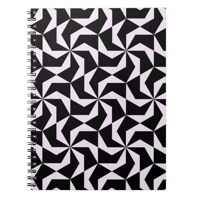 Nahtloser Abstrakter geometrischer Hexagon in Schw Notizblock (Vorderseite)