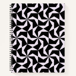 Nahtloser Abstrakter geometrischer Hexagon in Schw Notizbuch