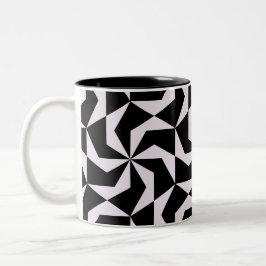 Nahtloser Abstrakter geometrischer Hexagon in Schw Zweifarbige Tasse