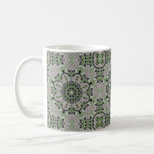 Nahtloser abstrakter, grau-grüner Deko Kaffeetasse