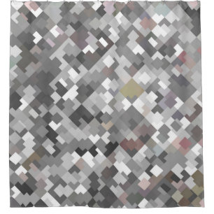 Nahtloser, abstrakter Mosaik-grauer Hintergrund pa Duschvorhang