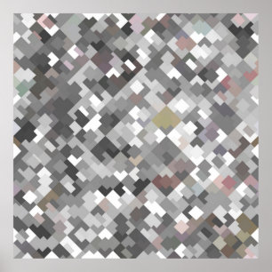 Nahtloser, abstrakter Mosaik-grauer Hintergrund pa Poster