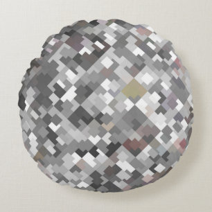 Nahtloser, abstrakter Mosaik-grauer Hintergrund pa Rundes Kissen