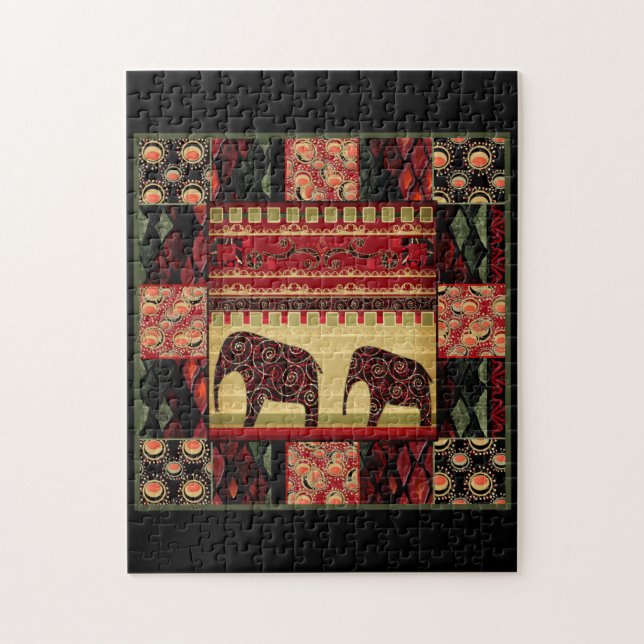 Nahtloser afrikanischer Patchwork-Ornamentschmuck  (Vertikal)