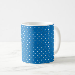 Nahtloser blauer Hintergrund mit Punktenmuster Kaffeetasse