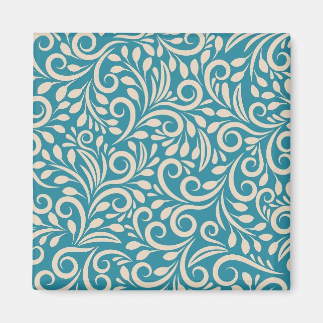 Nahtloser Blumenmuster-Magnet Magnet (Vorne)