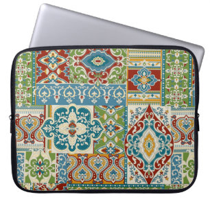 Nahtloser Damast mit farbenprächtigem Patchwork. V Laptopschutzhülle