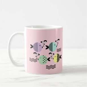Nahtloser Fisch abstrakt skandinavisch modern mari Kaffeetasse