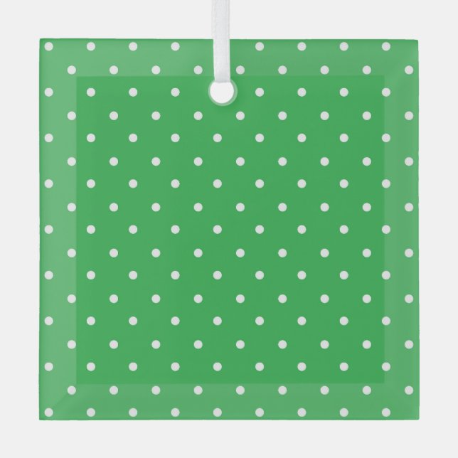 Nahtloser grüner Hintergrund mit Punktenmuster Ornament Aus Glas (Vorderseite)