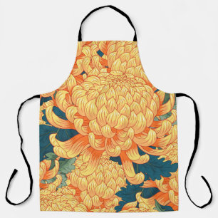 Nahtloser Hintergrund mit gelben Blumen Japanisch  Schürze