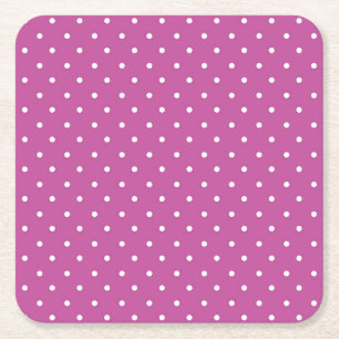 Nahtloser Magenta-Hintergrund mit Punktenmuster Rechteckiger Pappuntersetzer