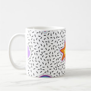 Nahtloser Musterhintergrund mit Patch-Cartoon Kaffeetasse