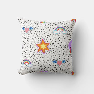 Nahtloser Musterhintergrund mit Patch-Cartoon Kissen