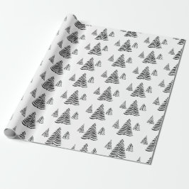 Nahtloser Schwarz-Weiß-Weihnachtsbaum Geschenkpapier