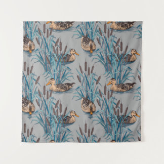 nahtloser Schwarzer Baum mit farbigen Blume Wandteppich