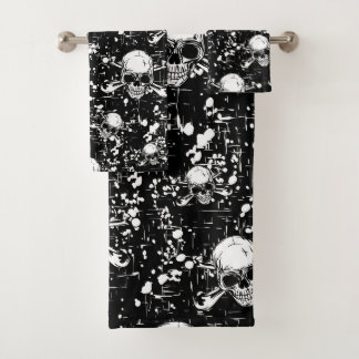 nahtloser Totenkopf Hintergrund Badhandtuch Set